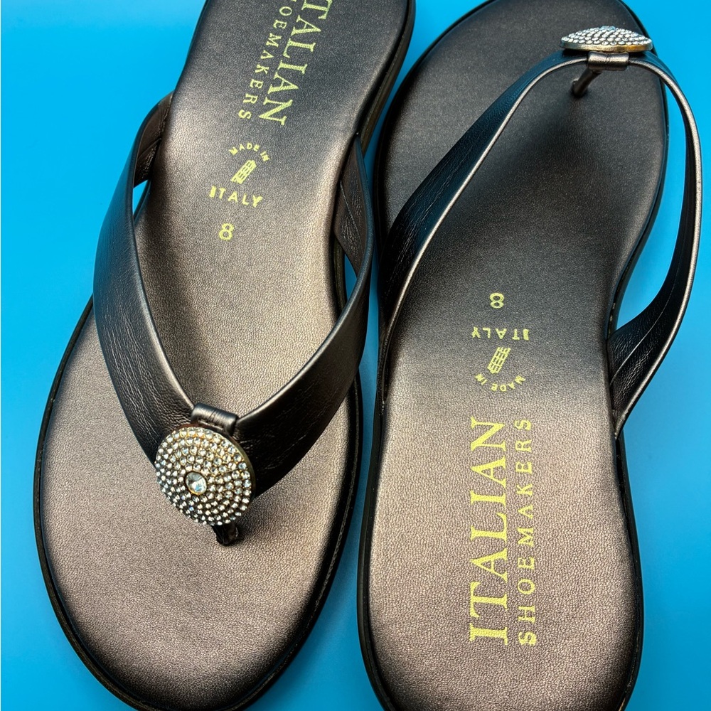 Italian Shoemakers Elegant Bronze Sandals